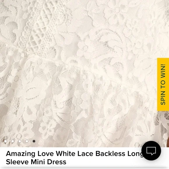 BRAND NEW W TAGS GORGEOUS WHITE LONG SLEEVE OPEN BACK LULUS WOMENS DRESS (S:L) - Picture 4 of 9